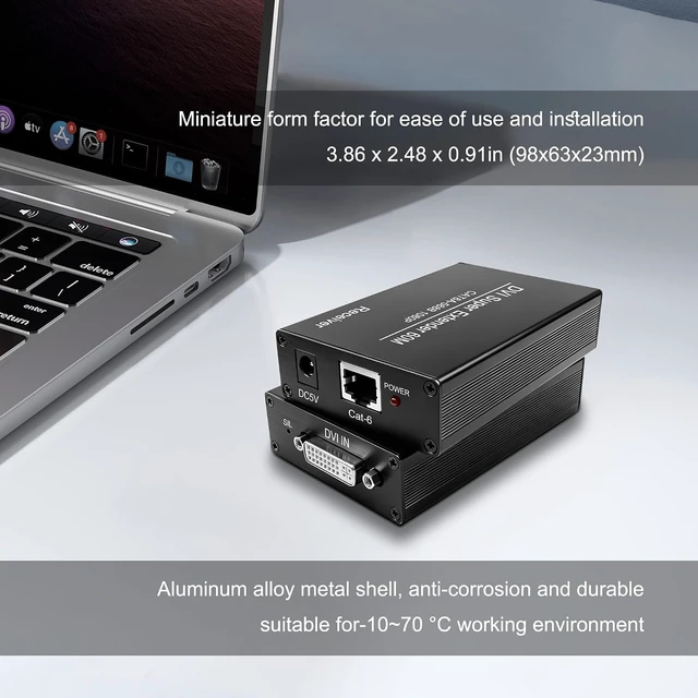 Alt view image 3 of 7 - XMSJSIY DVI DVI-D Extender Over Cat 5e/6e Ethernet