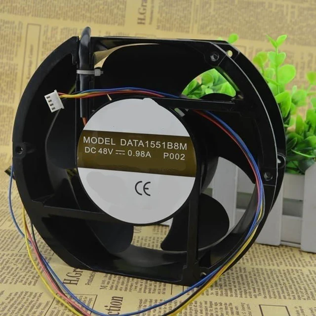Main image of 48V 4-Wire 4-Pin Metal Shell DATA1551B8M, 0.98A, 305.1CFM, Double Ball Bearing, Quiet Operation, Industrial Computers Servers