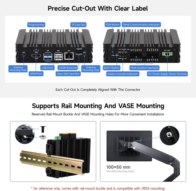 Alt view image 5 of 7 - KLAYERS Industrial PC for CM5 1000M RS485 4X Ports