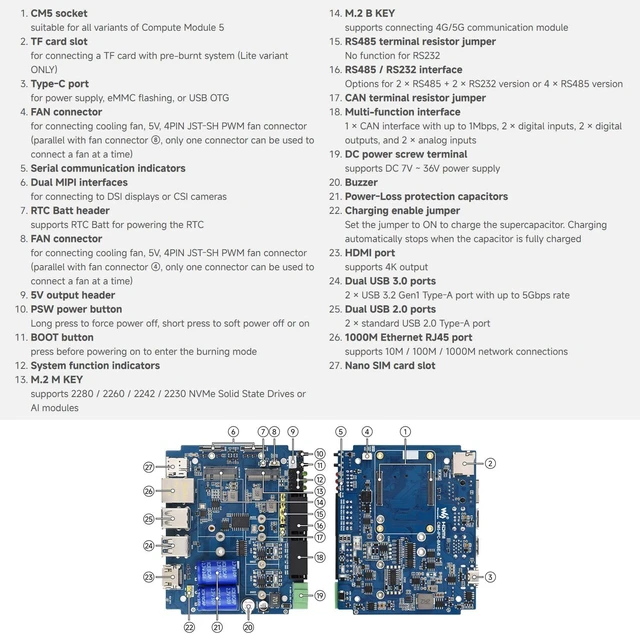 Alt view image 6 of 7 - KLAYERS Industrial PC for CM5 1000M RS485 4X Ports