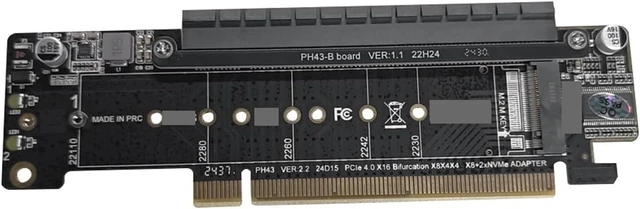 Alt view image 3 of 3 - PCIe X16 to X8+X4+X4 Expansion Riser Card Extended Card Support 2280/2260/2242/2230 SSD Adapter Card Expansion Card