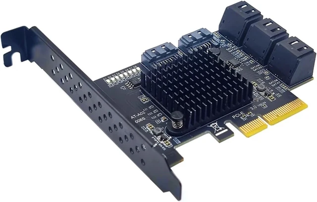 Alt view image 2 of 6 - PCIE 8 Port Expansion Card Extension Board PCI E PCI-E PCI Express X4 to SATA3 6G HDD SSD Adapter Controller Hub Multiplier