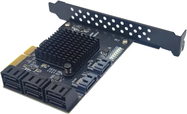 Alt view image 4 of 6 - PCIE 8 Port Expansion Card Extension Board PCI E PCI-E PCI Express X4 to SATA3 6G HDD SSD Adapter Controller Hub Multiplier