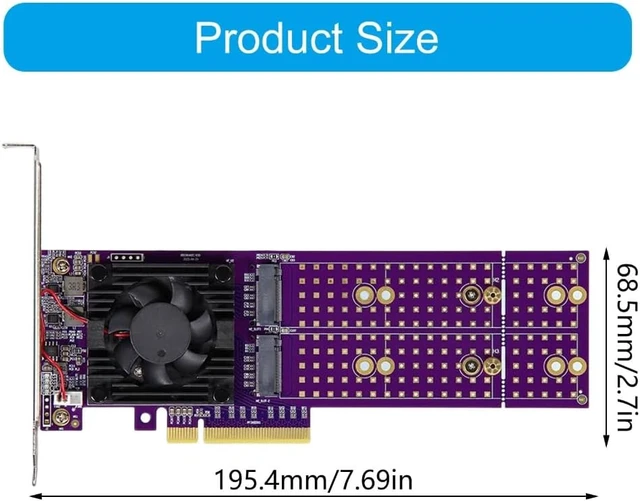 Alt view image 5 of 7 - ASM2824 Hardware PCIE4.0 2 Bay M.2 Enclosure Adapter Expansion Card