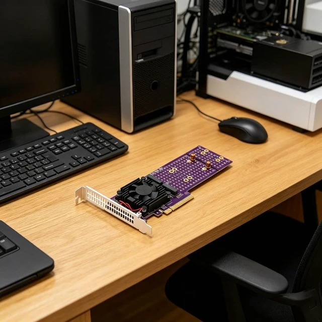 Alt view image 6 of 7 - ASM2824 Hardware PCIE4.0 2 Bay M.2 Enclosure Adapter Expansion Card