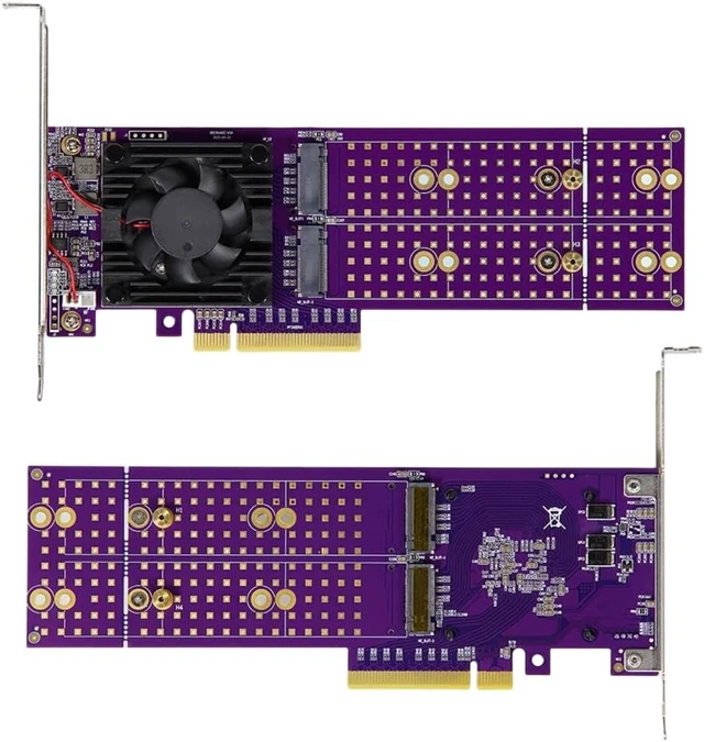 Alt view image 7 of 7 - ASM2824 Hardware PCIE4.0 2 Bay M.2 Enclosure Adapter Expansion Card
