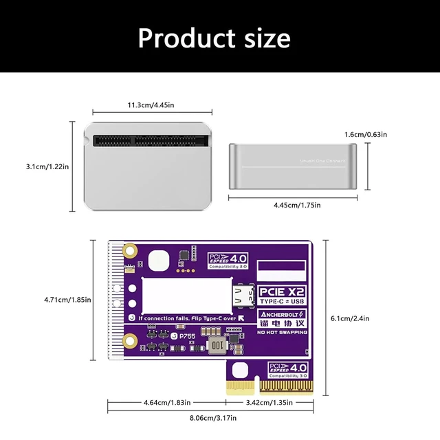 Alt view image 3 of 7 - PCIE4.0 X 2 External PCIe Slot Extension Kit with a Cable-Linked