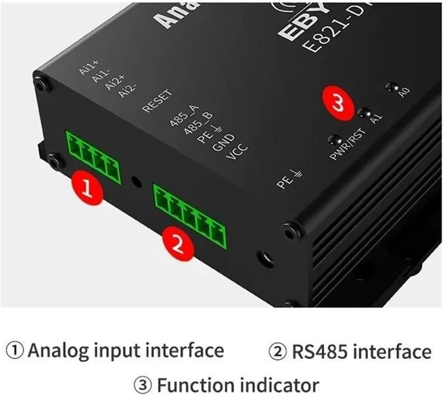 Alt view image 3 of 6 - RS485 Wireless ModBus RTU 1W 433MHz Gate Way Module 4Channel Analog