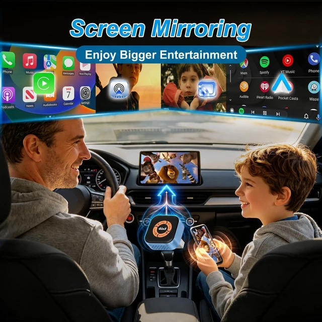 Alt view image 7 of 7 - 4-in-1 Wireless CarPlay & Android Auto Adapter