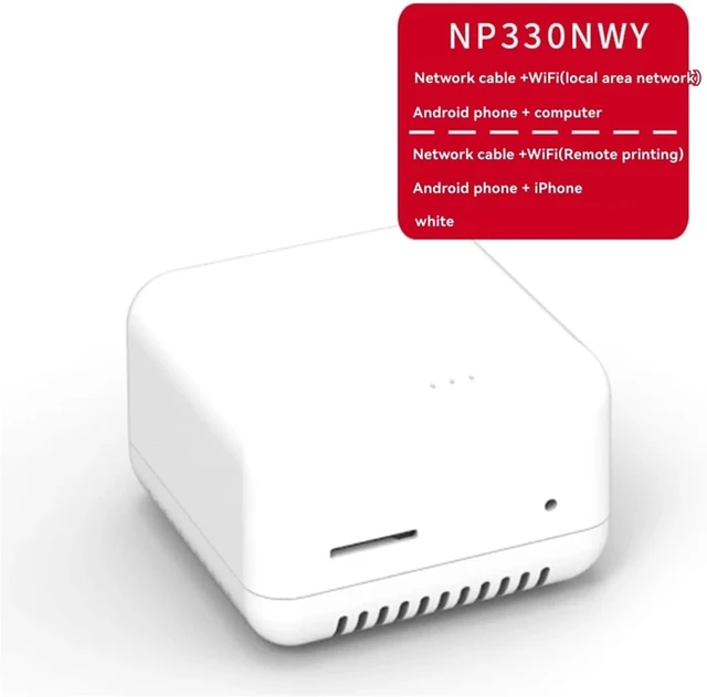Alt view image 6 of 6 - Compatible with Universal A20M NP330 Mini USB 2.0 Print Server, 100Mbps RJ45 Network Printer Sharing Adapter with US Power Plug