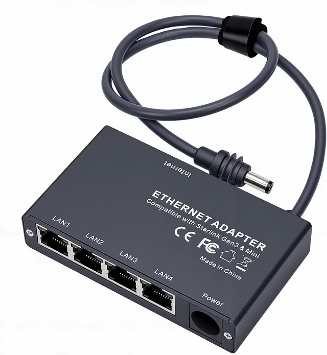 Alt view image 4 of 7 - Duokon Ethernet Adapter, ABS 4 Port Gigabit Network Switch with 0.5m