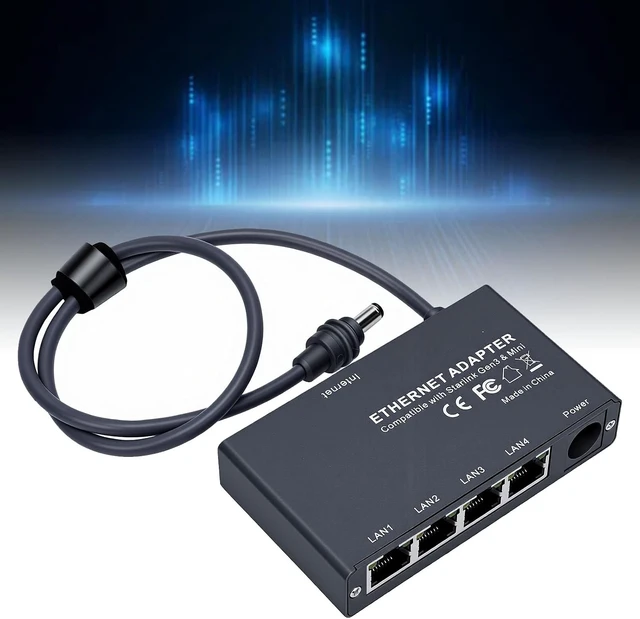 Alt view image 2 of 7 - Duokon Ethernet Adapter, ABS 4 Port Gigabit Network Switch with 0.5m