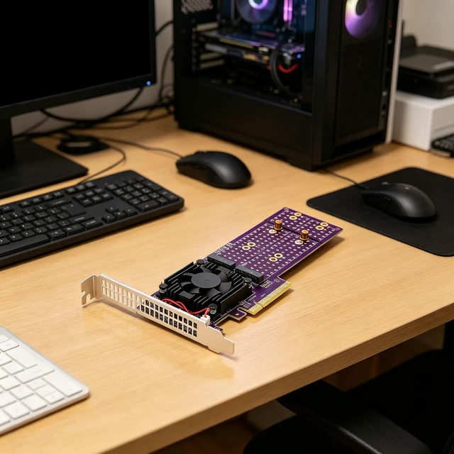 Alt view image 2 of 7 - ASM2824 2 Bay Expansion Card with Cooling Fan for MS Desktop