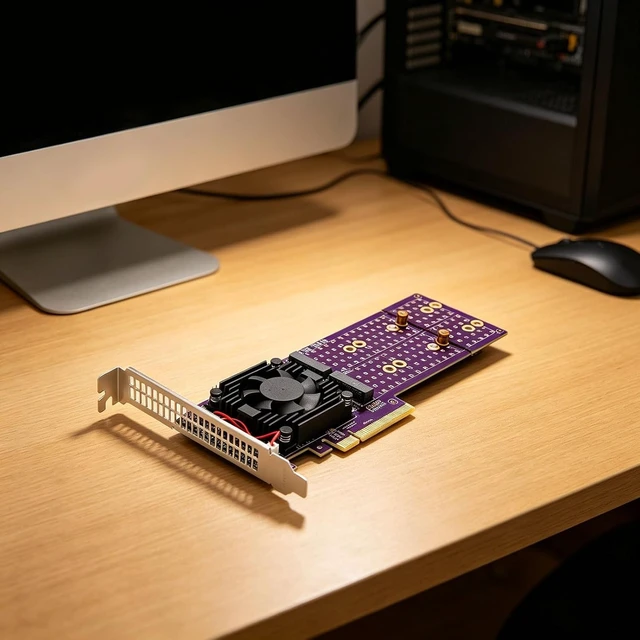 Alt view image 4 of 7 - ASM2824 2 Bay Expansion Card with Cooling Fan for MS Desktop