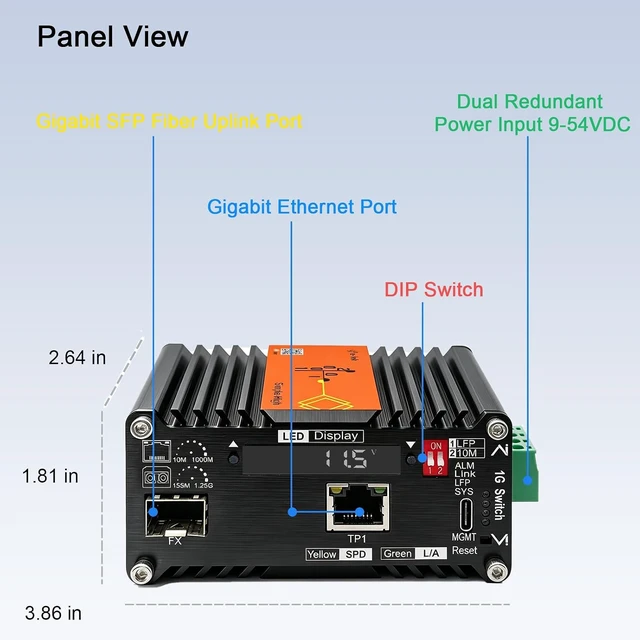 Alt view image 2 of 6 - 1X1000M RJ45-1X1000M SFP Fiber Media Converter