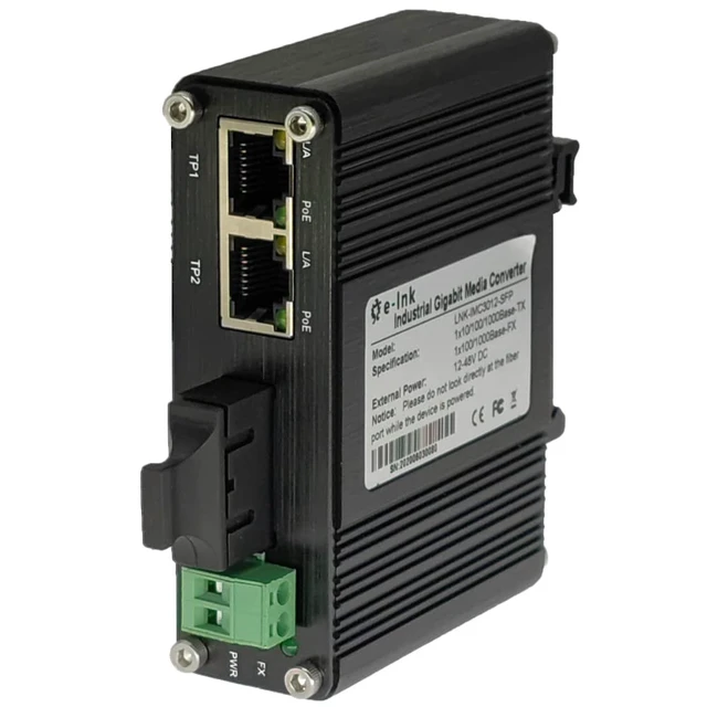Alt view image 7 of 7 - 2CH Gigabit RJ45-2CH SC 20km Mini Industrial PoE Fiber Media Converter