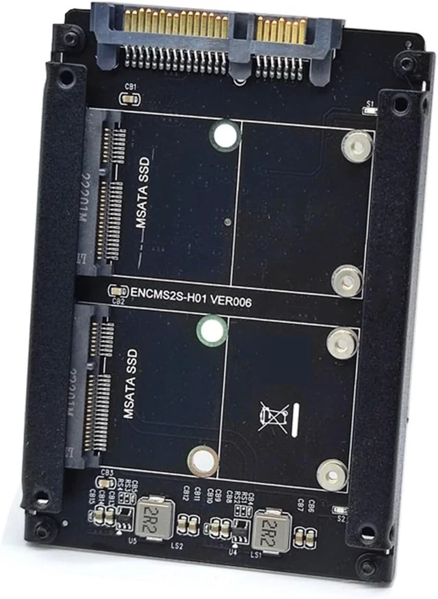 Alt view image 3 of 3 - Dual mSATA to Adapter mSATA SSD to 2.5'' 3 Riser Card
