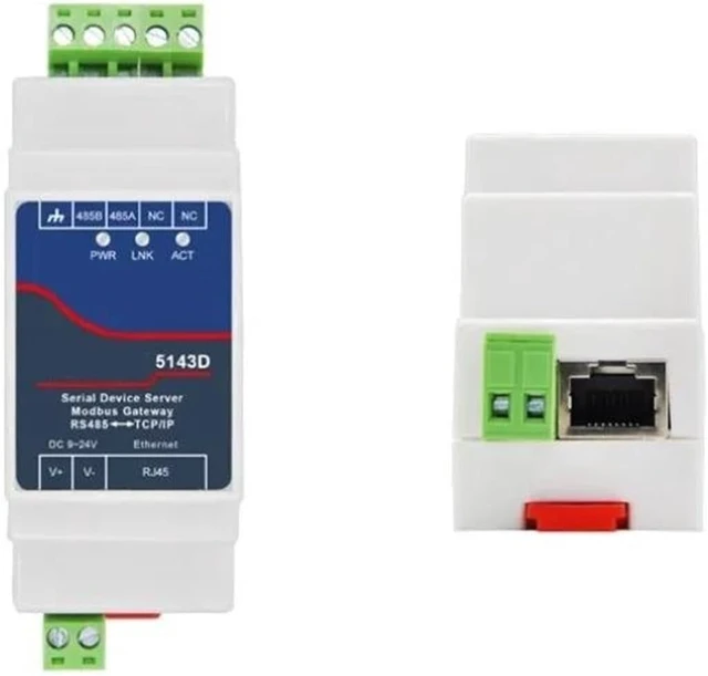 Alt view image 6 of 6 - DIN Rail RS485 to TCP/IP Ethernet Serial Server Converter 5143D(No Power Adaptor)