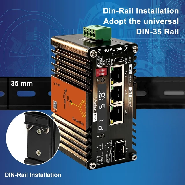 Alt view image 6 of 7 - 1 SFP 3 RJ45 Switch with Mobile APP and PC Web Smart AI Switch