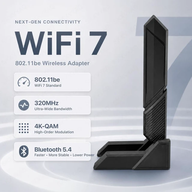 Alt view image 5 of 7 - WiFi 7 Antenna for Asus ROG/TUF/Prime/X870/Z890/B850 Wi-Fi Moving Antennas