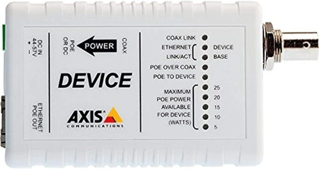 Main image of Axis Communications 5027-421 Ethernet Over Coax Device PoE+ Adapter for Security Systems