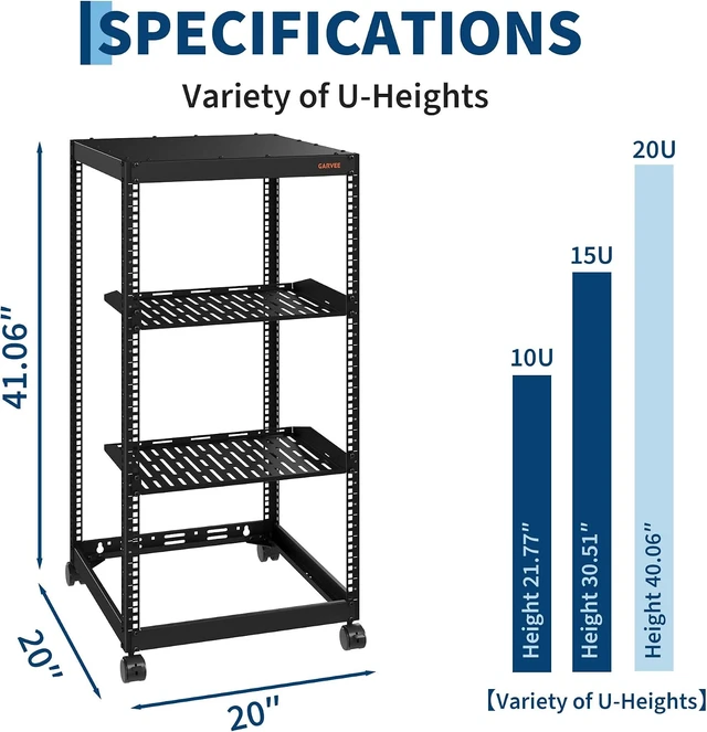 Alt view image 2 of 7 - 20U Open Frame Network Rack
