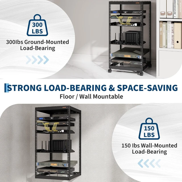 Alt view image 3 of 7 - 20U Open Frame Network Rack