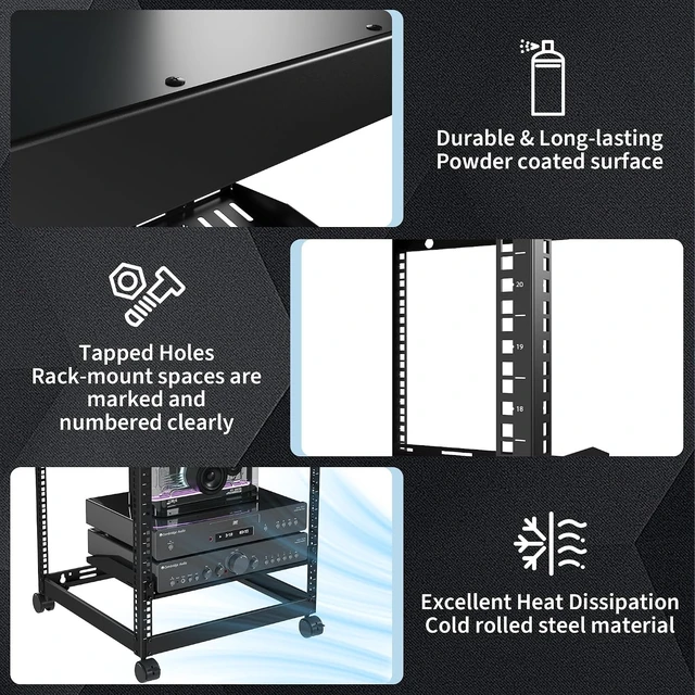 Alt view image 4 of 7 - 20U Open Frame Network Rack