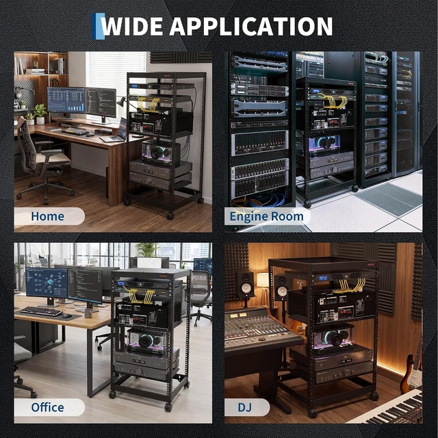 Alt view image 7 of 7 - 20U Open Frame Network Rack