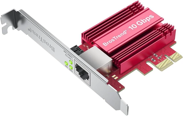Main image of BrosTrend 10GB PCIe Network Card for PC Desktop Gaming, Lifetime Protection