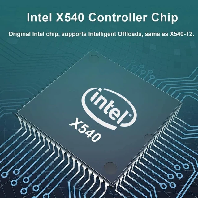 Alt view image 3 of 7 - ipolex 10Gb Network Card Compatible for Intel X540-T2 PCIE Ethernet Card with X540-BT2 Chip, Dual RJ45 Port, 10G Converged Network LAN Adapter, Support Windows/Linux/Vmware/ESX/Freebsd Server