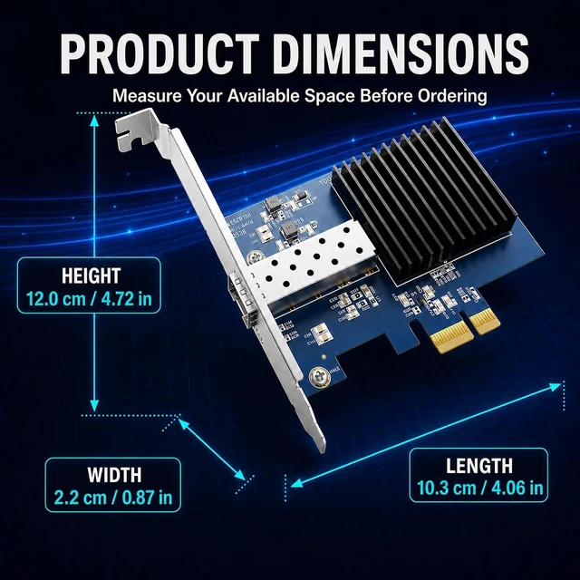 Alt view image 7 of 7 - 10GbE SFP+ PCIe Network Card, Realtek RTL8127ATF