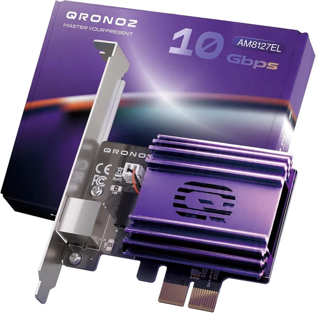 Main image of 10Gb PCIe Network Card with Active Cooling Fan, NIC Adapter for PC