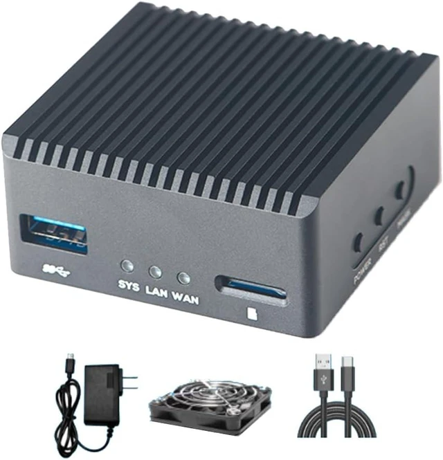 Main image of NanoPi R3S LTS Dual-Gbps Ethernet Ports Router Rockchip RK3566 Quad-Core A55 SoC Mini PC Board Support OpenMediaVault, OpenWrt (2GB Ram No emmc Pro Mental Kit)