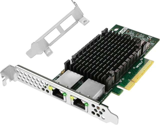 Main image of NETELY PCIE X8 to 2X 10GbE NIC Card, 2X 10Gbps RJ45 Ports, PCIE X8 Lane, Intel X540-AT2 Converged Ethernet Controller, 10GbE PCIE Network Adapter for Windows and Linux Desktop PCs (X540T2)