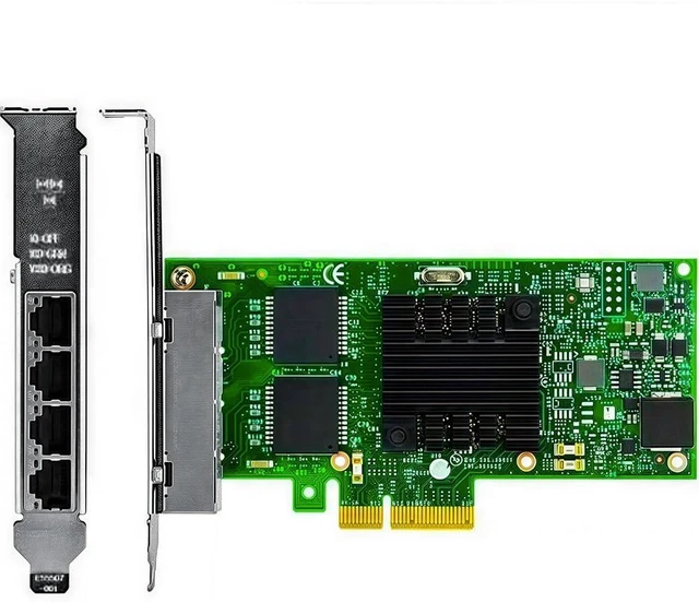 Alt view image 2 of 6 - 1GbE RJ45 Network Card Compatible with I350-T4, 4-Port PCIe 2.0 x4 Adapter