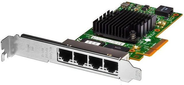 Alt view image 4 of 6 - 1GbE RJ45 Network Card Compatible with I350-T4, 4-Port PCIe 2.0 x4 Adapter