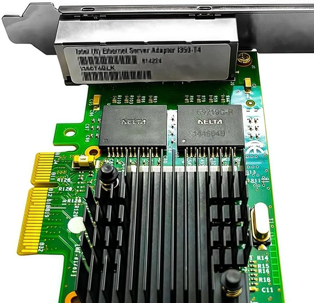 Alt view image 3 of 6 - 1GbE RJ45 Network Card Compatible with I350-T4, 4-Port PCIe 2.0 x4 Adapter