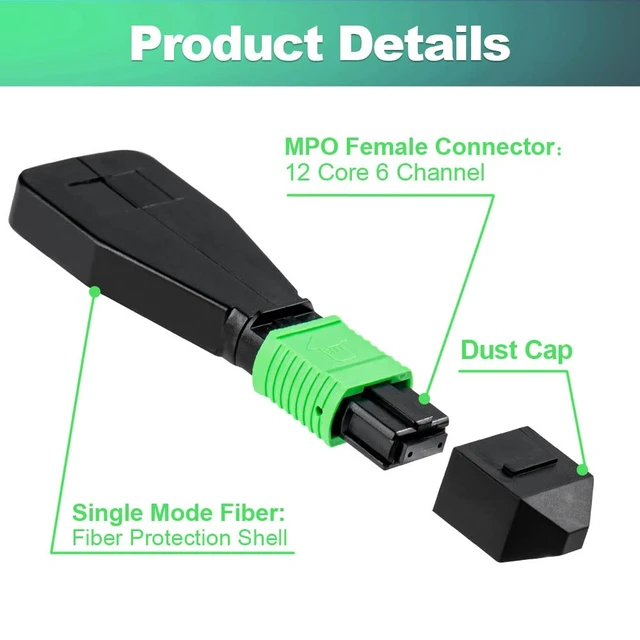 Alt view image 5 of 7 - GwliUni 4Pcs MPO Single Mode Female Loopback Plug Supports 12 Fiber Core 6 Channels Type A for 40G 100G Networks and QSFP Testing