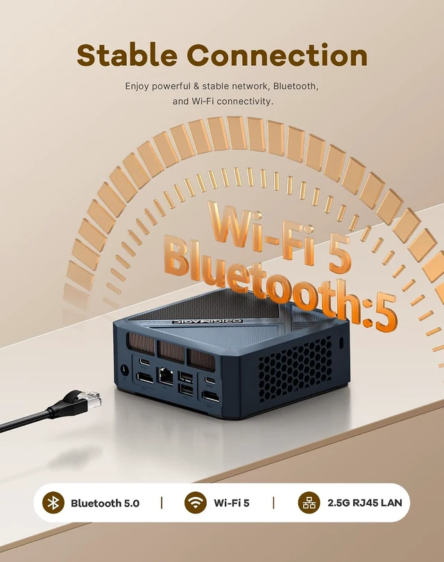 Alt view image 7 of 7 - C8 Mini PC, AMD Ryzen 5400U 4C/ 8T, Business Home Office PC