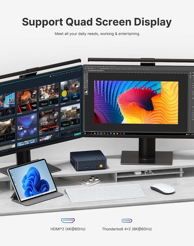 Alt view image 7 of 7 - C7 Mini PC, Intel Core 3 100U, 16GB DDR4 RAM 512GB NVMe SSD