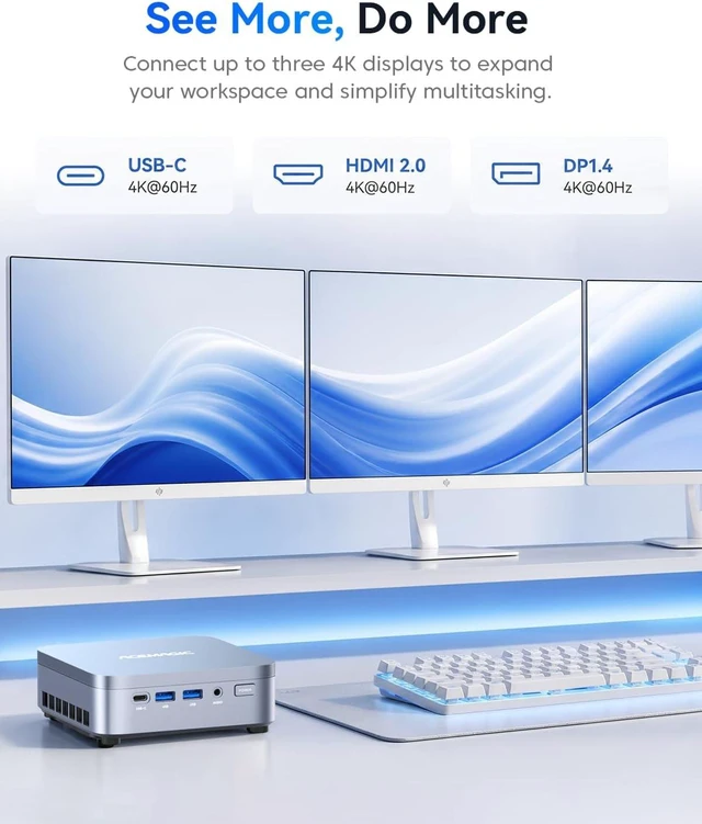 Alt view image 5 of 7 - ACEMAGIC K5 Ai Mini PC(Up to 36 Tops), Intel Core 5 320, 16GB RAM 512GB SSD
