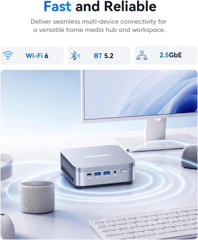 Alt view image 7 of 7 - ACEMAGIC K5 Ai Mini PC(Up to 36 Tops), Intel Core 5 320, 16GB RAM 512GB SSD