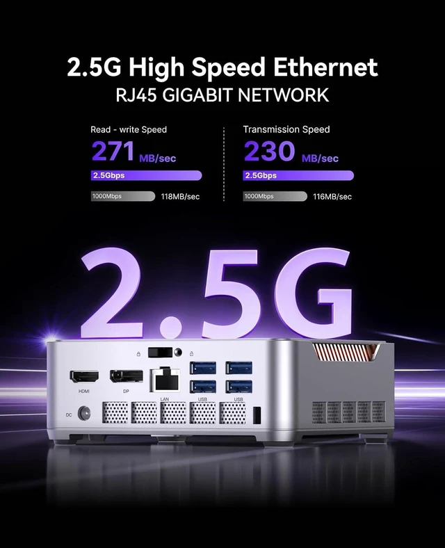 Alt view image 7 of 7 - KAMRUI P2 Mini PC i5-12600H, 32GB DDR4 1TB SSD, Triple 4K, Win11 Pro