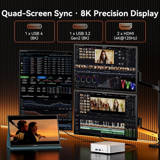 Alt view image 7 of 7 - GEEKOM A7 Mini PC,Ryzen 5 7545U(Low-Power) 16GB DDR5 &500GB SSD(Expandable)