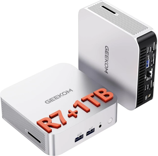 Main image of GEEKOM A6 Mini PC, Ryzen 7 6800H, 16GB DDR5 Upgradable RAM 1TB PCIe 4.0 SSD