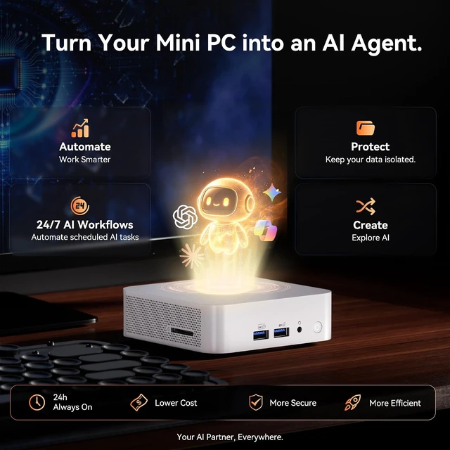 Alt view image 6 of 7 - GEEKOM A7 Mini PC ,AMD Ryzen 5 7535HS, 16GB DDR5&1TB SSD (Expandable)
