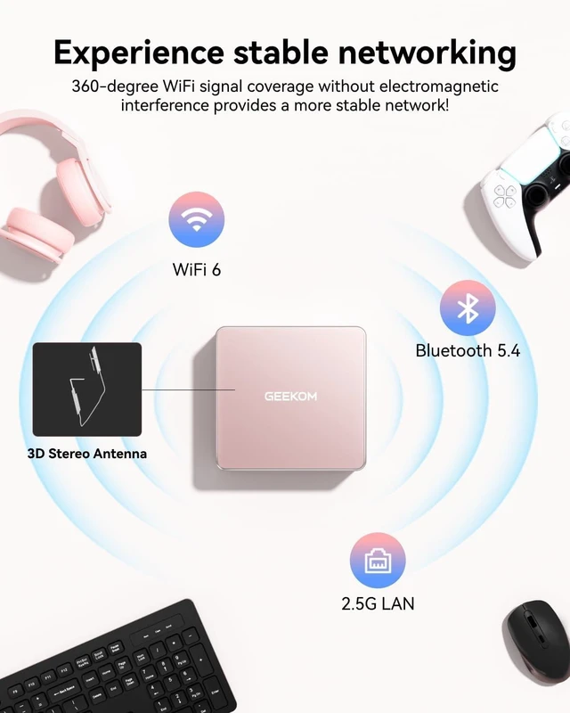 Alt view image 6 of 7 - GEEKOM A5 2027-Ready Agentic AI Mini PC, Ryzen7 7730U|16GB RAM+500GB SSD