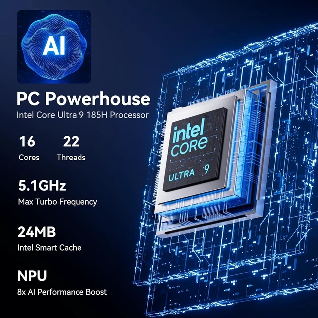 Alt view image 2 of 7 - GEEKOM GT13 MAX Professional AI Mini PC,Intel Ultra9 185H|16GB DDR5 1TB SSD