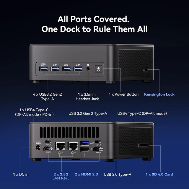 Alt view image 7 of 7 - GEEKOM Mini PC IT13 MAX,Ultra 9 185H,24GB RAM,500GB SSD(Upgradeable)